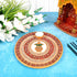 Designer Pooja Plate with Green and White Stones